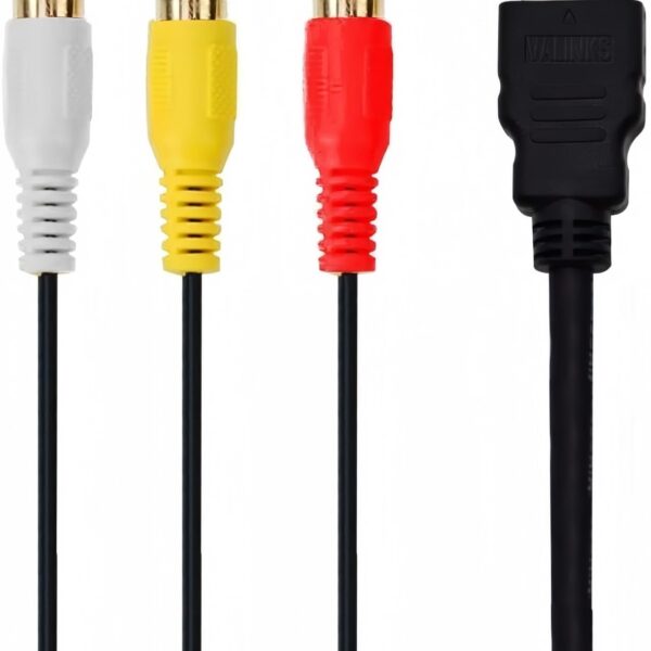 .Mkoder HDMI to RCA TV Cable HDMI Male to 3 RCA Male av Cable Video Audio Component Converter Adapter 1080P for HDTV Black 5ft/1.5m