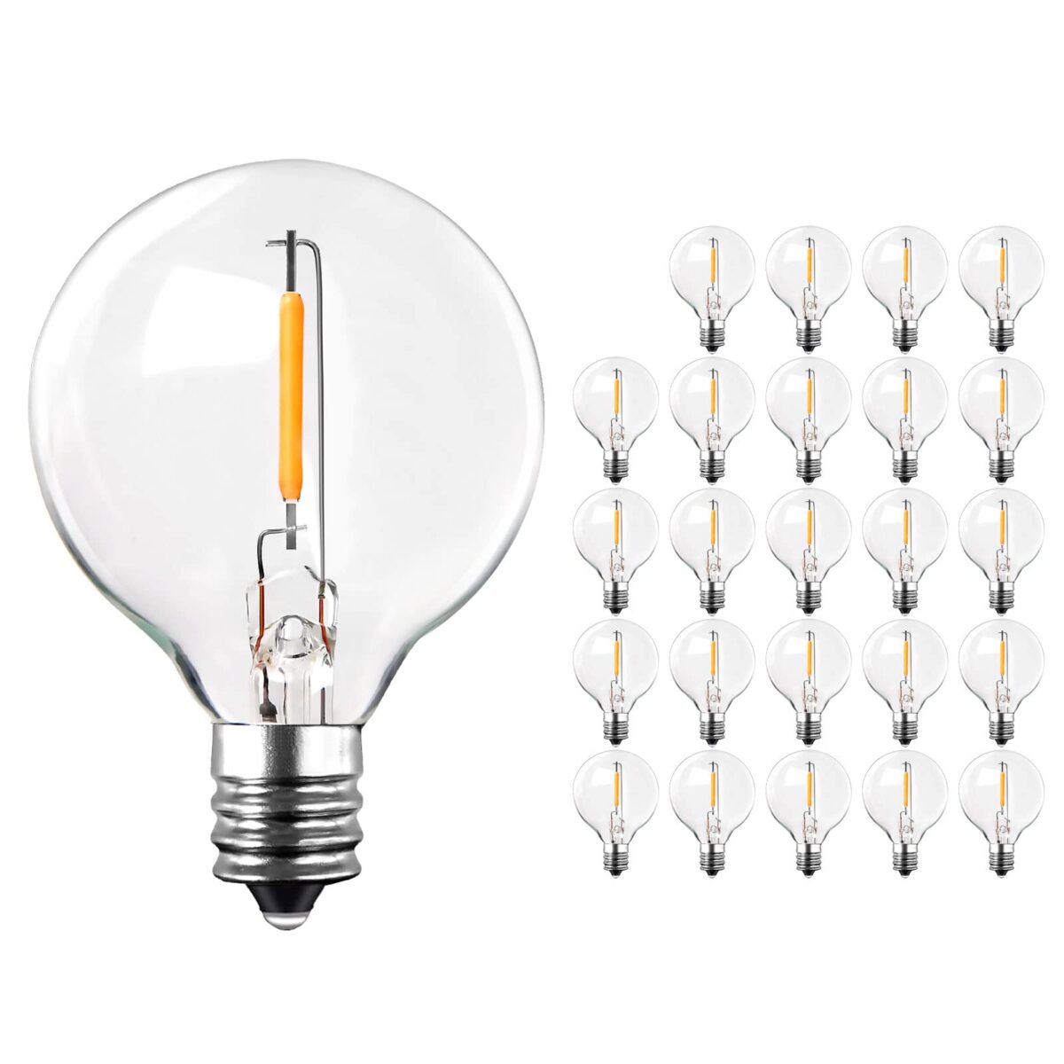25 Pack G40 Led Light Bulb Replacement 1w E12/C7 Small Screw - Image 2