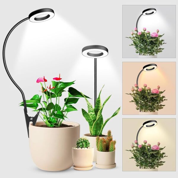 wolezek Grow Light, 80 LEDs Grow Lights for Indoor Plants Full Spectrum, 65in Plant Lights Indoor, 3 Colors LED Grow Light with 360°Gooseneck, 6/12/16H Timer, 5 Brightness, Height Adjustable, White [Energy Class F]
