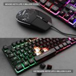 Gaming Keyboard and Mouse Set,Mafiti RK101 7 Rainbow Backlit Keyboard with Mechanical Feeling Breathing Light for Working or Gaming, UK Layout - Image 3