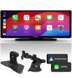 APHQUA-[2025] Protable Apple Carplay & Android Auto,Car Play Box for Car,10.26'' Portable Carplay Screen with AUX/FM/Bluetooth,Voice Control,Mirror Link Suitable for All Car Models