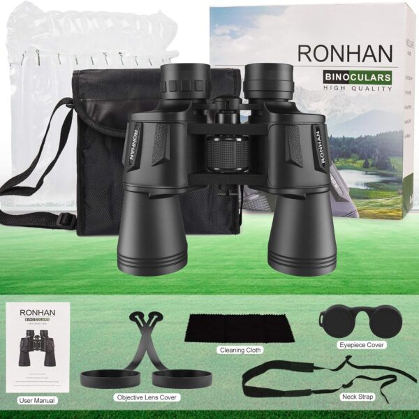 Ronhan Binoculars For Adults High Powered Military Compact Hd 20x50