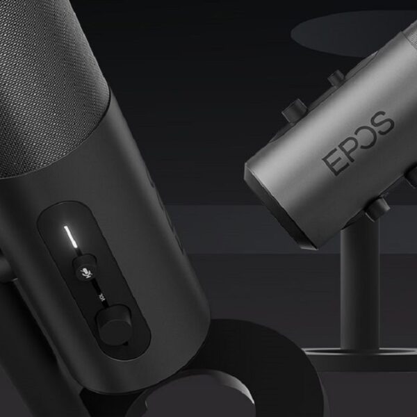 EPOS Gaming B20 Streaming Microphone - 2.9m Cable USB-C Computer Microphone for Gaming - PC & Laptop Connection with Audio Controls - Compatible with PC, Mac, and PS4/5 - Desk Stand Included, Gray