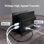 PULWTOP Vertical USB C Docking Station, MacBook Docking Station with M.2 NVMe SSD Enclosure, 4K and 60Hz, 2*USB C10 Gbit/s, USB C Dock Compatible for MacBook Pro/Air, Surface, Dell, Mac mini and - Image 3