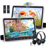 NAVISKAUTO 2 Car DVD Player 10.1 Inch Monitors with Slot In Design, HDMI IN, 2 Headphones, Car Headrest with 2 Mounting Brackets, Last Memory, Region Free, SD, USB/SD Card (2 DVD Players Car) - Image 2